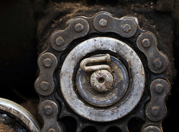Close-up of metal cog