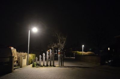 Illuminated street light at night