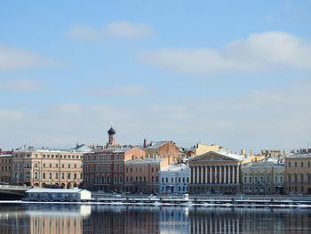 River by city against sky