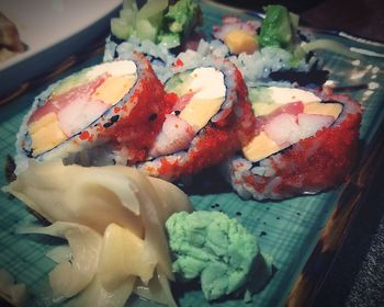 Close-up of seafood in plate
