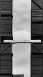 Low angle view of modern building against sky
