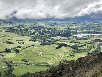 High angle view of landscape against sky