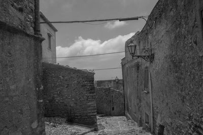 Alley amidst buildings against sky