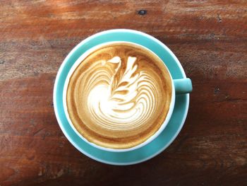 Directly above shot of coffee on table