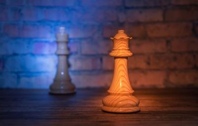 Close-up of chess pieces