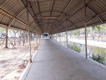 Empty corridor along walls