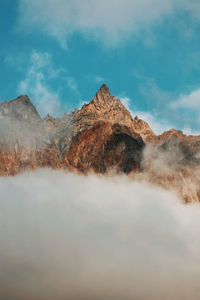 Scenic view of mountains against sky, kazbegi, georgia