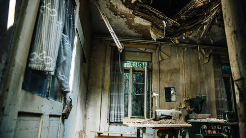 Interior of abandoned house