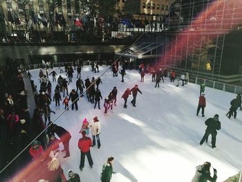 People in town square