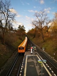 Train on railroad track