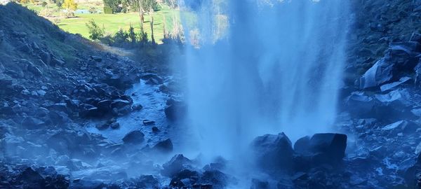 Scenic view of waterfall