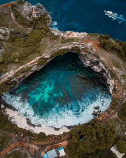 High angle view of sea shore