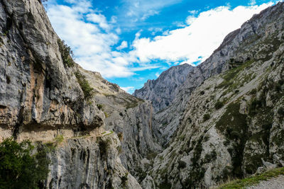 Low angle view of mountain against sky