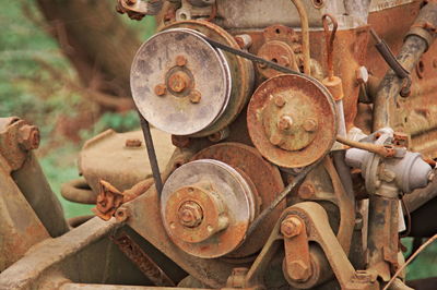 Close-up of rusty machine part