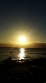 Scenic view of sea against sky at sunset