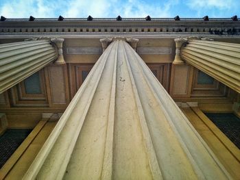 Low angle view of railroad tracks against sky