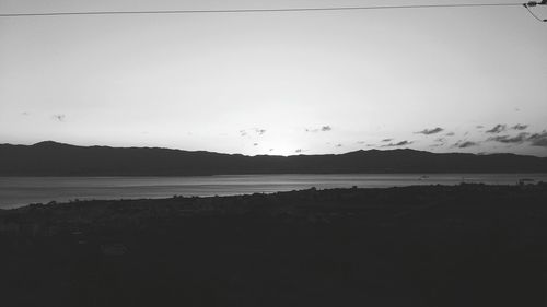 Scenic view of lake against clear sky