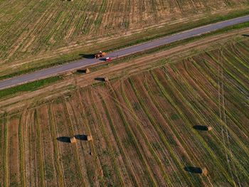 High angle view of agricultural field