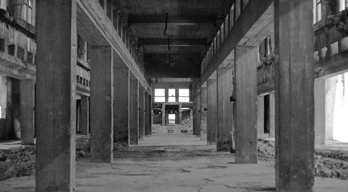 Empty corridor in old building