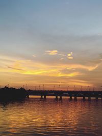 Scenic view of river against sky during sunset