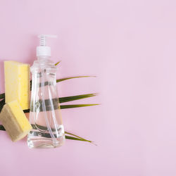 Close-up of glass bottle on table