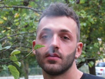 Close-up portrait of young man