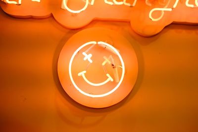 High angle view of illuminated lamp