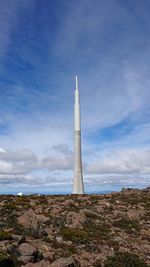 Low angle view of tower against sky