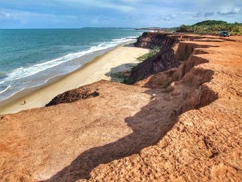 Scenic view of beach against sky