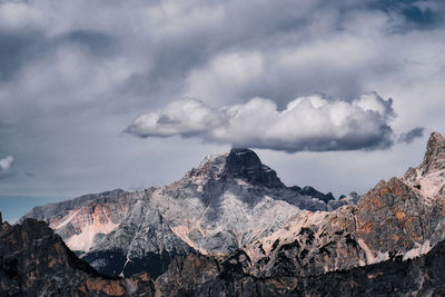 Panoramic view of mountain peak against sky