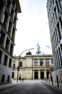 Low angle view of buildings against sky