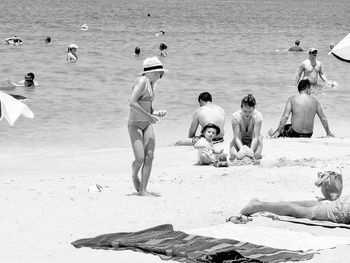 Group of people on beach