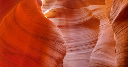 Low angle view inside rock formation