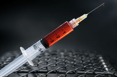 Close-up of syringe