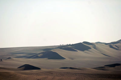 Scenic view of desert against clear sky