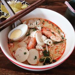 Close-up of meal served in bowl