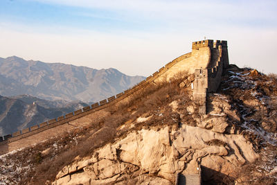 Great wall of china. cold winter day.