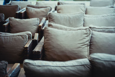 Cushions on seats