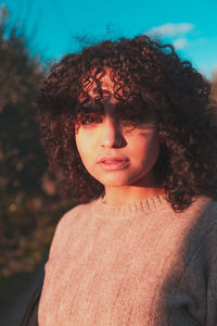 Close-up portrait of a young woman