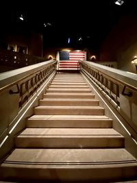 Low angle view of illuminated staircase