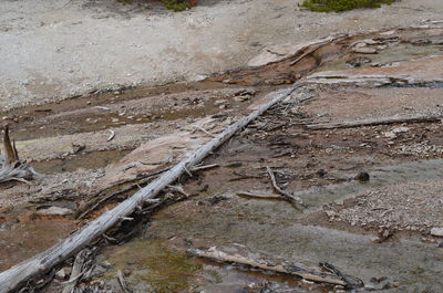 High angle view of rock formations