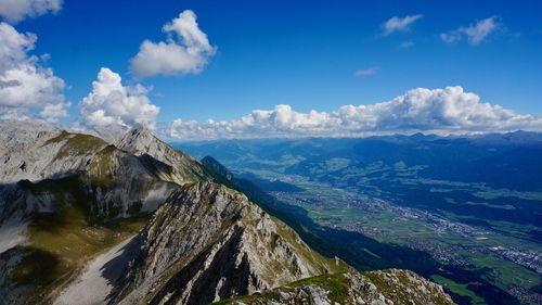 Aerial view of dramatic landscape