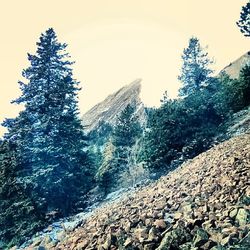 Scenic view of mountain against clear sky