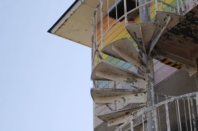 Low angle view of old building against clear sky