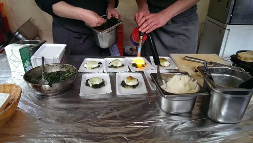 Close-up of preparing food