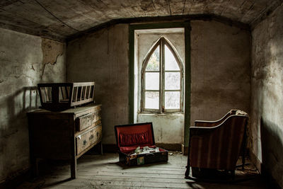 Interior of abandoned building