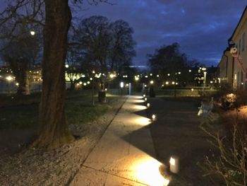 Illuminated street light at night