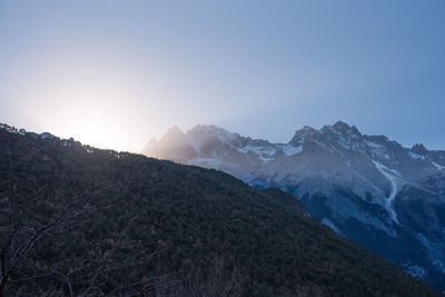 Scenic view of mountains against clear sky