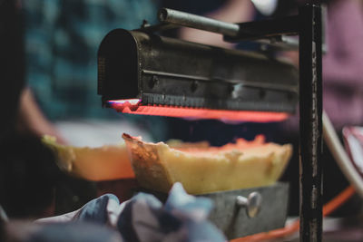 Close-up of foo at grill