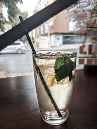 Close-up of drink on table